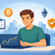 crypto investing for beginners – calm beginner-friendly illustration