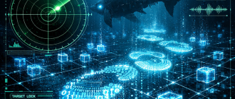 High-tech sonar tracking a massive digital mechanical whale, representing on chain analysis crypto and smart money tracking.