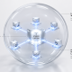 A central core powering multiple satellites inside a liquid glass sphere, representing liquid restaking crypto and LRT capital efficiency.