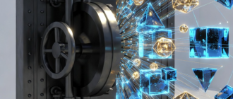 A 3D clash between a centralized steel vault and a decentralized network, representing cbdc vs crypto explained.