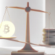 A minimalist 3D financial scale balancing tokens and stablecoins, representing crypto lbp explained and market equilibrium.