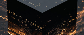 A glowing obsidian black box representing hidden data processing in fhe crypto explained.