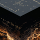 A glowing obsidian black box representing hidden data processing in fhe crypto explained.