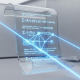 A digital document being scanned by blue laser lines, representing how to read crypto whitepaper efficiently.