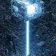 A pristine floating factory suspended over a chaotic city, representing layer 3 crypto explained and application specific chains.