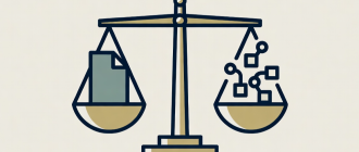 Flat vector illustration of balanced legal scales and digital nodes, representing the crypto regulation 2026 update and decentralized compliance.