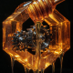 Glowing liquid honey flowing into a titanium vault, symbolizing proof of liquidity berachain and capital efficiency.
