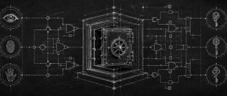 A hand-drawn technical blueprint showing the programmatic architecture of smart accounts.