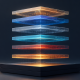 A 3D geometric illustration of stacked crystal plates representing pooled cryptographic security.