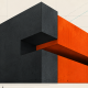 Neo-constructivist vector graphic showing two distinct geometric blocks interlocking perfectly.
