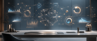 Conceptual 3D render representing autonomous AI agents for crypto portfolio management.