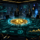 Graphic novel illustration depicting corporate executives analyzing balance sheet allocations around a glowing corporate Bitcoin reserve hologram.