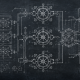 Chalkboard technical blueprint illustrating on-chain AI trading bot deployment architecture.