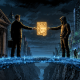 Graphic novel illustration showing a digital bridge connecting traditional Wall Street private credit to decentralized finance liquidity.