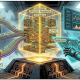 Graphic novel illustration of a protocol engineer managing shared security and multi-layer AVS restaking yield across decentralized validation modules.